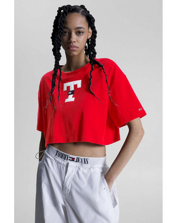 TOMMY JEANS T-SHIRT CROP COLLEGE