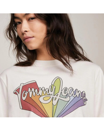 TOMMY JEANS T-SHIRT LOGO ARCOBALENO
