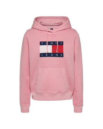 TOMMY JEANS FELPA LOGO CAPPUCCIO