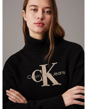 CALVIN KLEIN MAGLIONE COLLO ALTO MONOGRAMMA