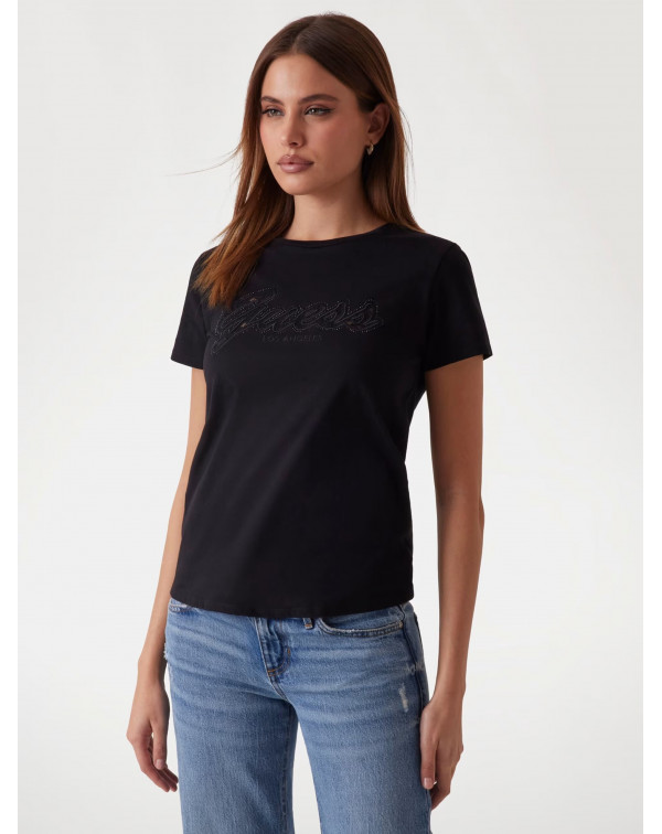 GUESS T-SHIRT LOGO IN PIZZO