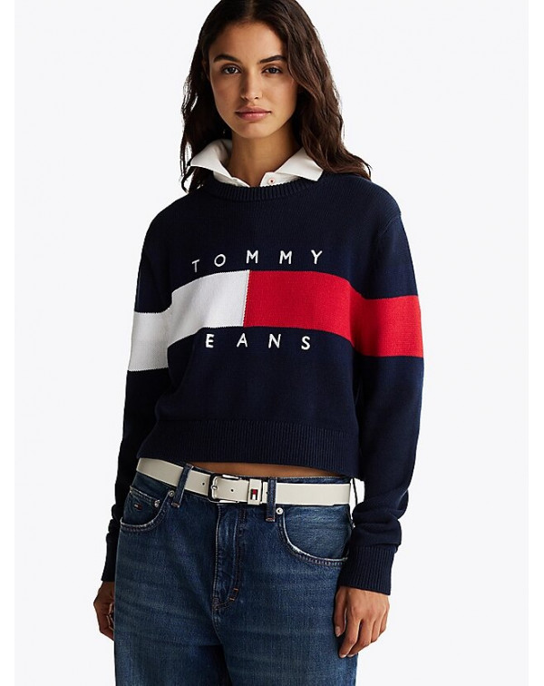 TOMMY JEANS PULLOVER CON BANDIERA