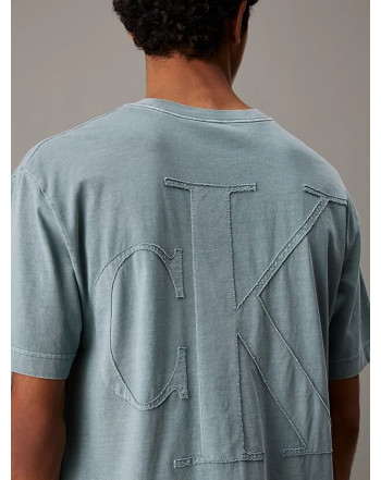 CALVIN KLEIN T-SHIRT CON LGO SUL RETRO APPLICATO