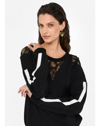 LIU.JO FELPA IN COTONE CON PIZZO