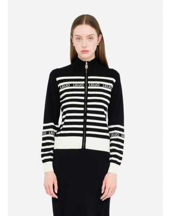LIU.JO CARDIGAN A RIGHE CON PERLE