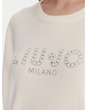 LIU.JO maglia giro con logo in strass