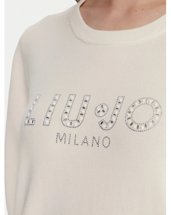 LIU.JO MAGLIA GIRO CON LOGO IN STRASS