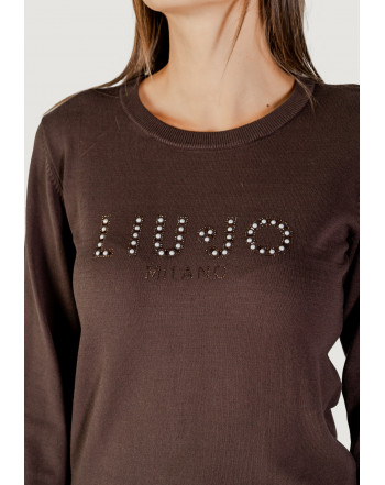 LIU.JO MAGLIA GIRO LOGO IN STRASS