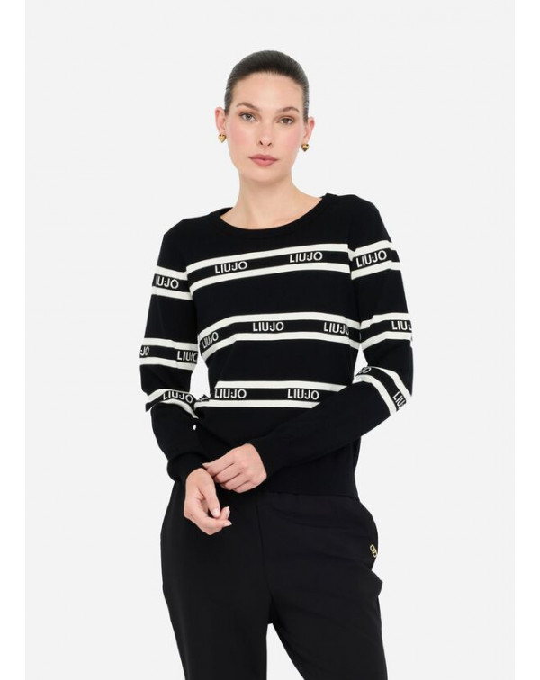 LIU.JO MAGLIA A RIGHE CON LOGHI