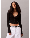 CALVIN KLEIN cardigan a coste corto