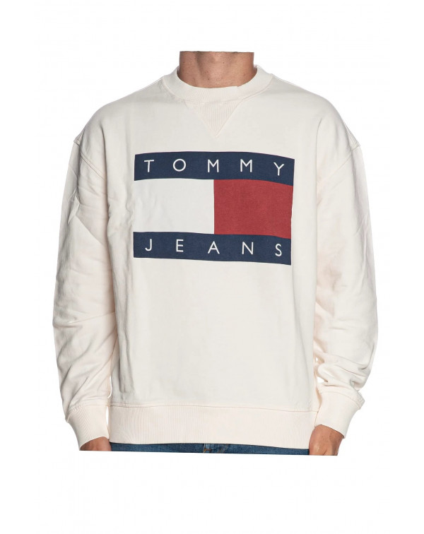 TOMMY JEANS FELPA GIRO BIG FLAG