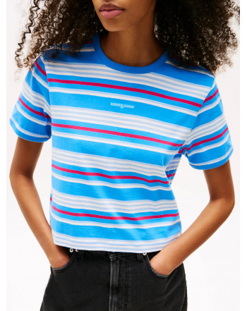 TOMMY JEANS T-SHIRT A RIGHE CON LOGO