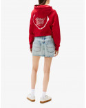 TOMMY JEANS felpa crop logo CUORE