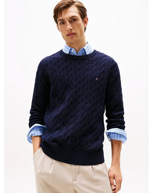TOMMY HILFIGER PULLOVER IN MAGLIA INTRECCIATA