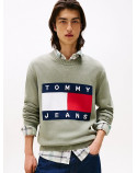 TOMMY JEANS  pullover mèlange con bandiera
