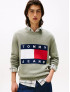 TOMMY JEANS PULLOVER MELANGE CON BANDIERA