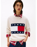 TOMMY JEANS  pullover mèlange con bandiera