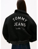 TOMMY JEANS bomber college in sherpa con logo