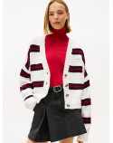 TOMMY JEANS cardigan relaxed fit a righe