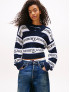 TOMMY JEANS PULLOVER A V A RIGHE CON LOGO