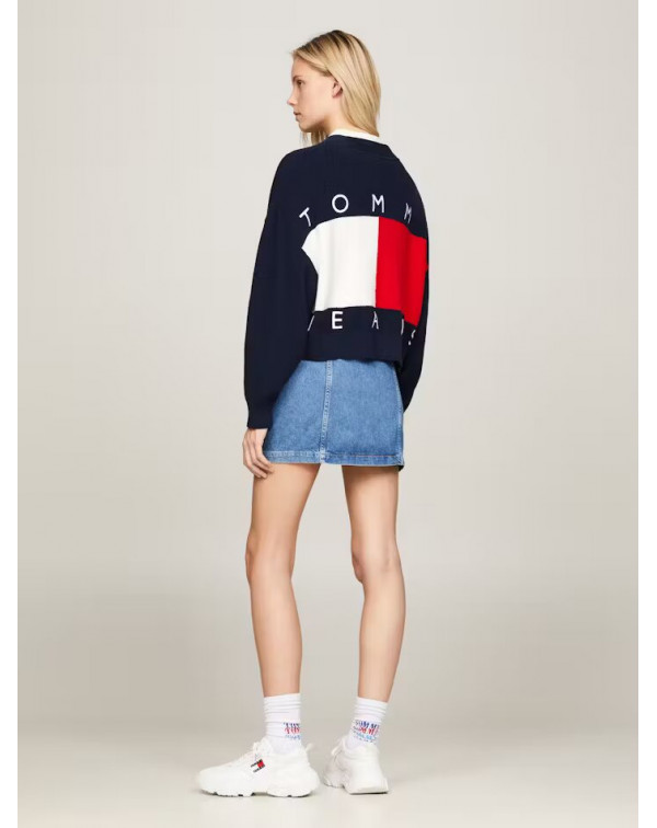 TOMMY JEANS CARDIGAN A COSTE CON LOGO