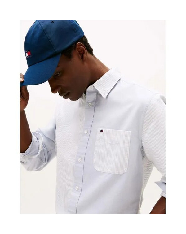 TOMMY JEANS CAMICIA JEANS RIGATA