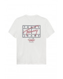 TOMMY JEANS t-shirt con logo a timbro sulla schiena