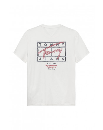 TOMMY JEANS T-SHIRT LOGO A TIMBRO SULLA SCHIENA
