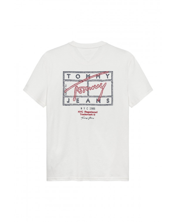 TOMMY JEANS T-SHIRT LOGO A TIMBRO SULLA SCHIENA