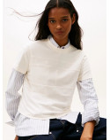 TOMMY JEANS t-shirt logo cucito tono su tono