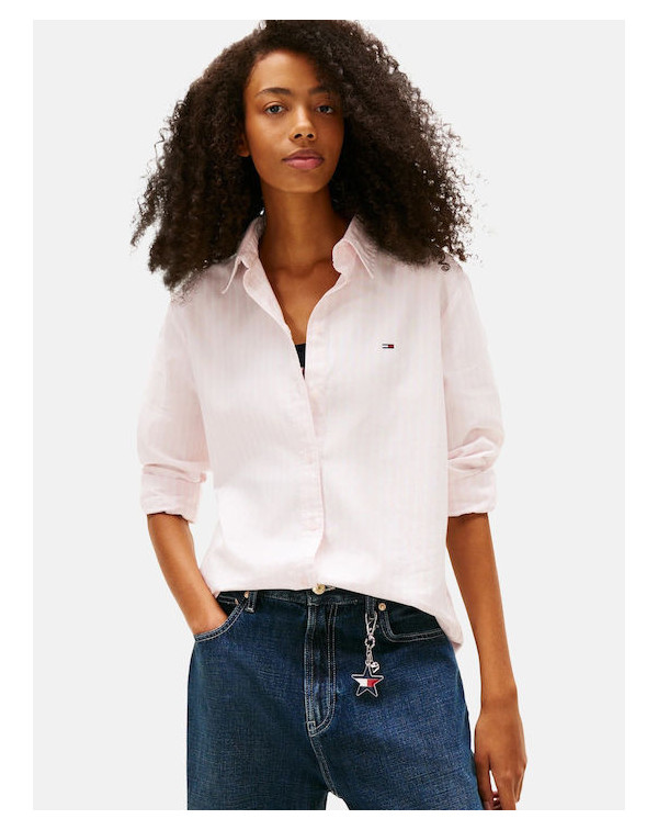 TOMMY JEANS CAMICIA RIGATA