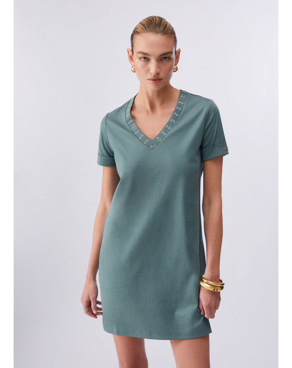 LIU.JO ABITO CORTO CON OCCHIELLI DECORATICI