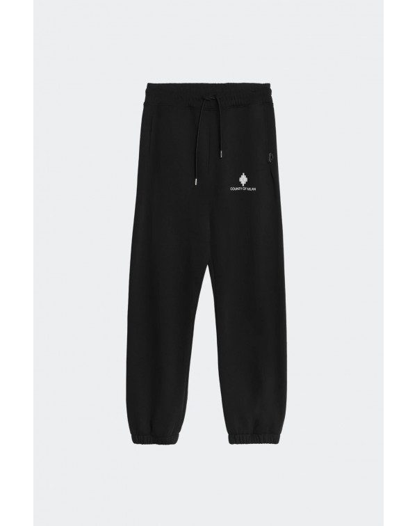 COUNTY OF MILAN PANTALONI LOGO RICAMATO