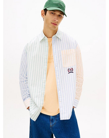 TOMMY JEANS CAMICIA OXFORD RIGATA