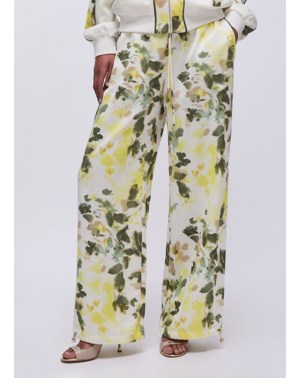 LIU.JO PANTALONI IN RASO STAMPA FLOREALE