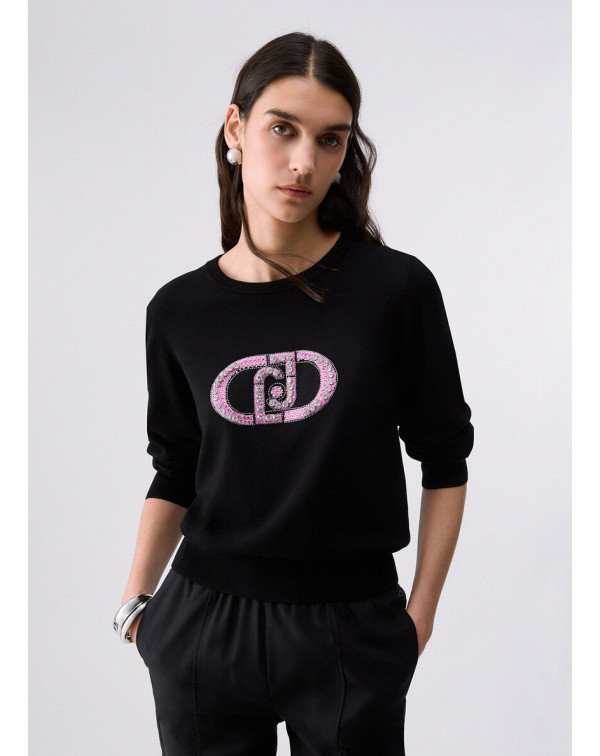 LIU.JO MAGLIA CON LOGO MONOGRAM
