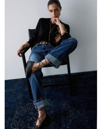 LIU.JO JEANS GAMBA DRITTA CON RISVOLTO