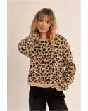 MOLLY BRACKEN maglione corto leopardato