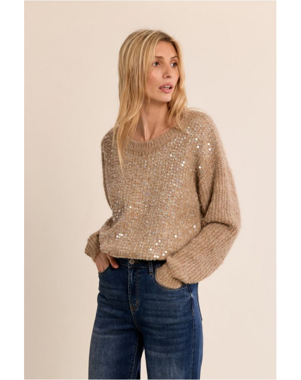 MOLLY BRACKEN MAGLIONE LAVORATO CON PAILLETTES