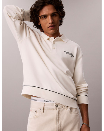 CALVIN KLEIN FELPA POLO LOGO RICAMATO