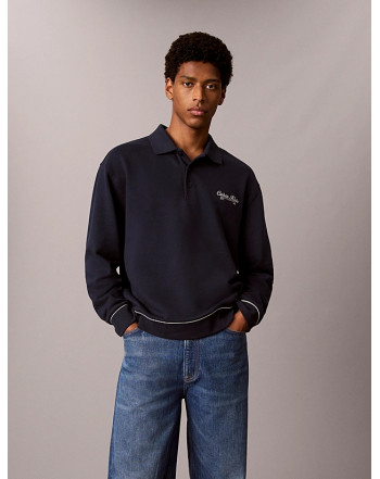 CALVIN KLEIN FELPA POLO LOGO RICAMATO