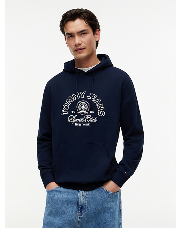 TOMMY JEANS FELPA CAPPUCCIO LOGO CIRCOLARE