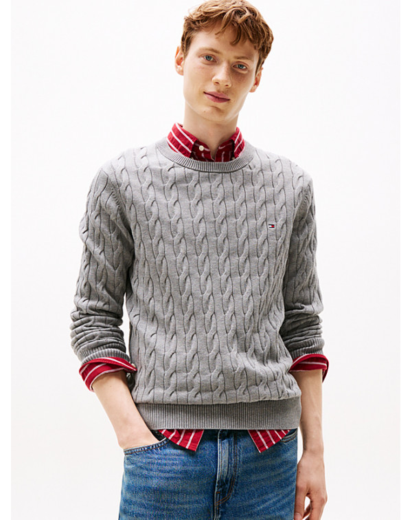 TOMMY JEANS PULLOVER IN MAGLIA INTRECCIAT