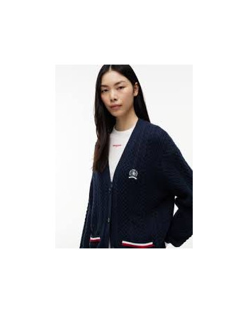 TOMMY JEANS CARDIGAN OVERSIZE INTRECCIATO