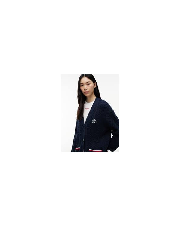 TOMMY JEANS CARDIGAN OVERSIZE INTRECCIATO